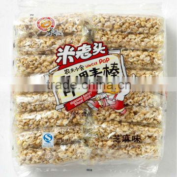 Chinese unique snack 400g puffed wheat cracker with highland barley (sesame flavor)