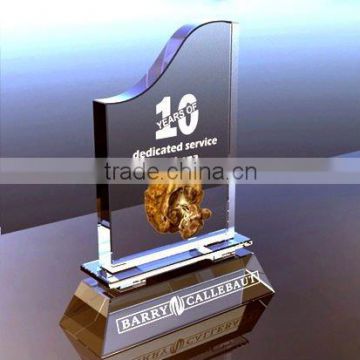 Fashion crystal trophy with color printing logo