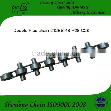 Accumulations chains double pitch 212BS with big steel roller and both side with small steel roller
