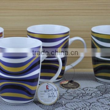 11OZ golden plating design full decal print coffee cups, shiny surface new bone china mug, KL8009-306