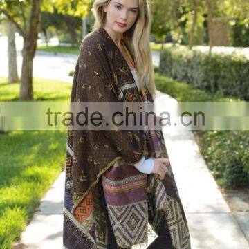 2015 New Fashion Cardigan Poncho With Tassel Batwing Winter Shawl For Lady