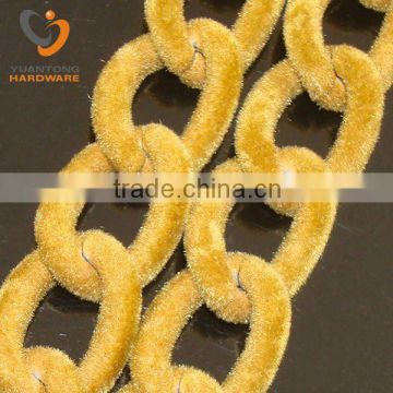 yellow color flocking surface curb chain
