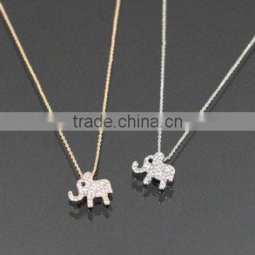 Rhinestone Tiny Elephant Fashion Necklace