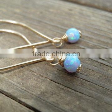 falak gems blue Opal Earrings, Minimalist Earrings, Tiny Unique Dungle Earrings,