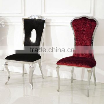 Luxury Stainless Steel Leather Dining Chairs Set OB405