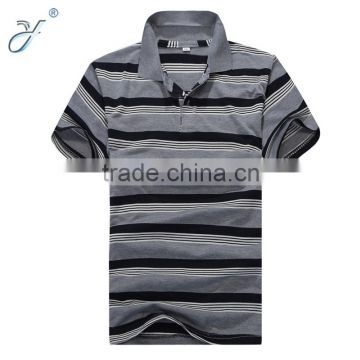 Brand Black and Gray Stripe Polo Shirt