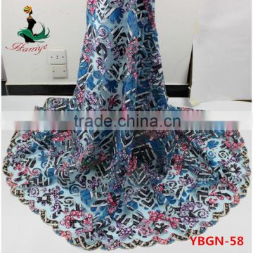 YBGN58 african net lace fabric with handcut wax embroidery french lace/cotton tulle lace
