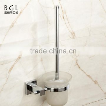 2015news bathroom accessories delicate toliet brush with holder and frosted glass high quality toliet brush&holder