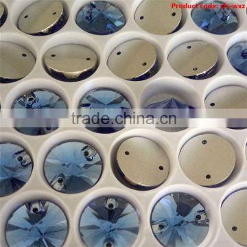 Factory Supply OEM design round sew on glass stones for wholesale