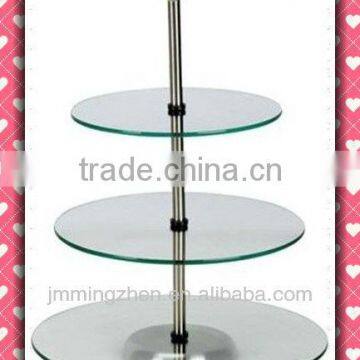 3-tier glass food tray glass dessert tray glass cake stand