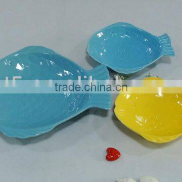 hot sale ceramic fish dinner plates for hotel in New Year