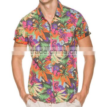 wholesale coconut tree mens shirt, hawaiian shirt china factory