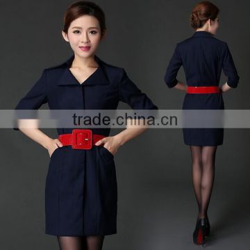 custom nice and chantilly stewardess flight attendant airline dress design wholesaele