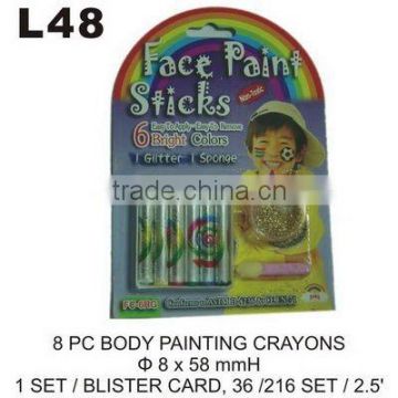 L48 8 PC BODY PAINTING CRAYONS