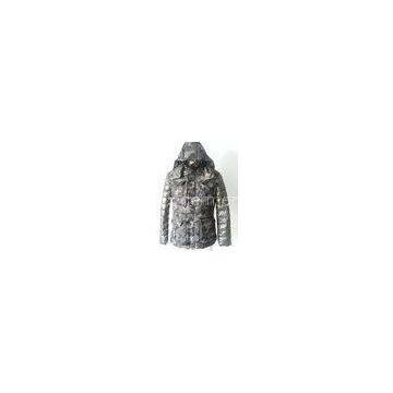 Customized Camouflage Hooded Mens Padded Jacket For Autumn / Winter