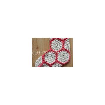 Hexagon Knitted Christmas Tree Ornaments White And Red Crochet Christmas Stockings