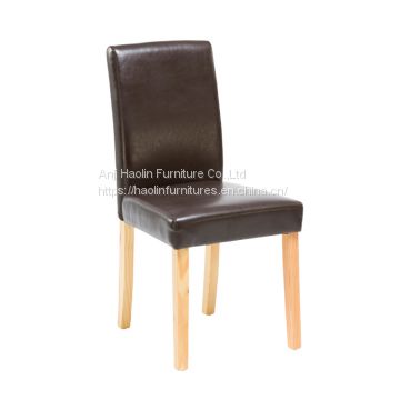 Black Faux Leather Solid Wood Dining Chair with Cheapest Price HL-6025