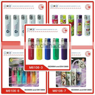 Higher quality plastic piezo GAS LIGHTERS in five colors