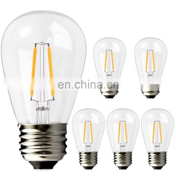 6pcs Pack Durable Clear Glass Warm White 2700k String Lights LED Filament Bulbs