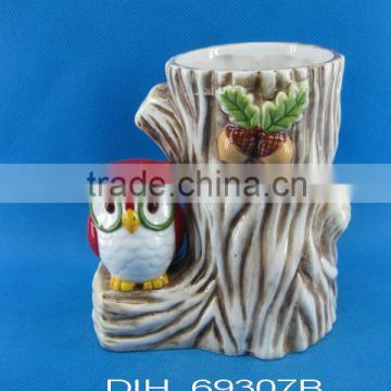 Ceramic owl pot