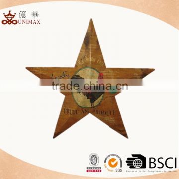 High quality pretty five point star plaque for wall decoration