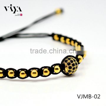 Macrame bracelet / Stainless small beads bracelet for men
