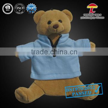2000ml high quality hot water bottle with bear in blue coat cover