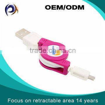 High Quality USB 2.0 Type A male To Male Retractable Micro USB Charging Cable