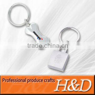 bone-shaped lock-shaped promotional keychain custom design