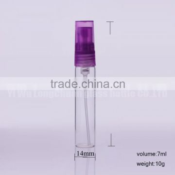 7ml Clear Refillable Perfume Atomizer Glass Bottle With Plastic Sprayer Pump