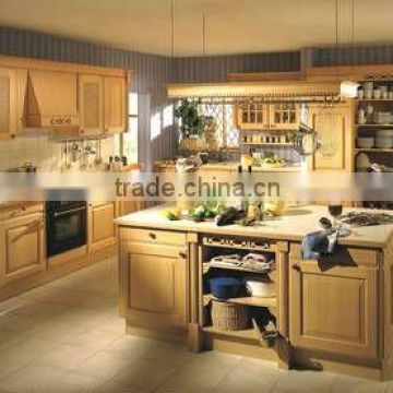solid wood kitchen cabinet with island design