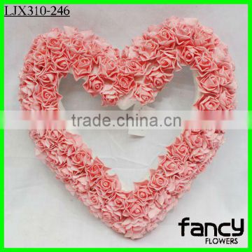 Artificial pink heart shape flower foam for wedding decoration