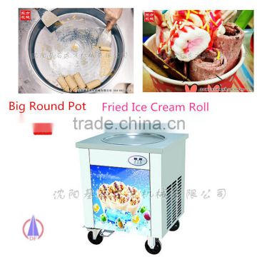 1DA Big Round Pot 450mm diameter Thai Fried ice cream Rolls Machine for sale