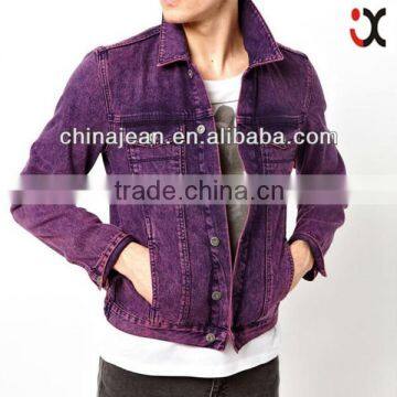 men fashion stylish denim jacket with acid wash JXQ403