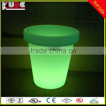 Hotel interior Plastic Decorative LED luminous flower pot outdoor rechargeable LED Pot