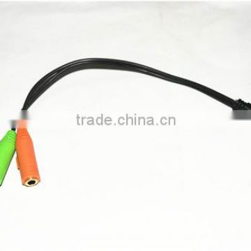 10cm black color top grade Brand New 3.5mm 2 Female to Male Adapter Splitter Cable