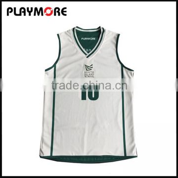Custom design reversible sublimated basketball jersey
