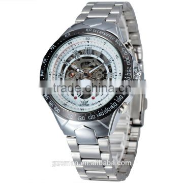 sewor silver stainless steel mens automatic wrist watch casual bracelet mechanical watch