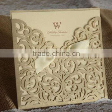 Personalised wedding invitations high quality wedding invitation card with ribbon
