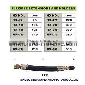 Flexible extensions with stainless-braided nylon hose