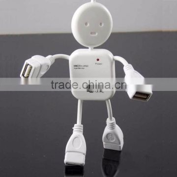 Cute Design Promotional USB 2.0 Puppet Shape 4 Ports Hub