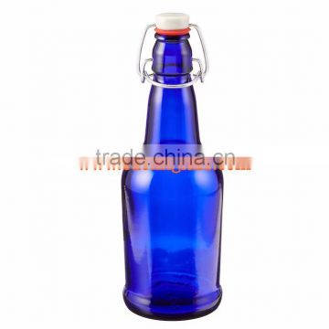 16 oz Cobalt Blue Bottles Flip Top Home Brewing Growlers