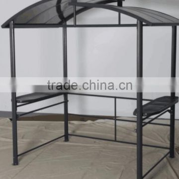 outdoor aluminum hard polycarbonate roof bbq grill gazebo penguin