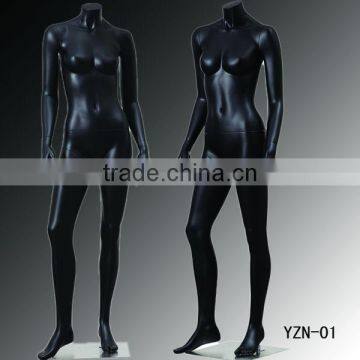 Latest adjustable window display black headless petite female mannequin