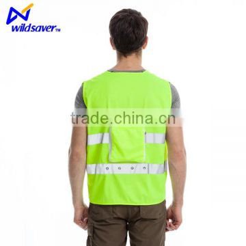 Outdoor Work Hi Vis Reflecting Safety Vest With LED Light