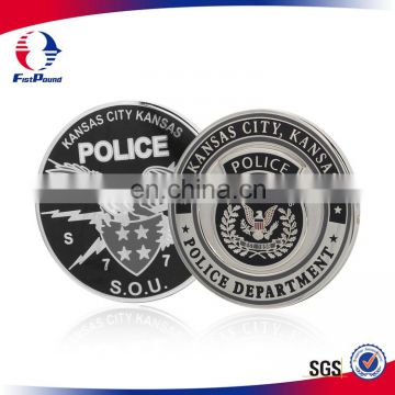 high quality two sided challenge coin for policeman