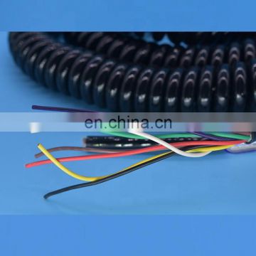 High elasticity trailer spiral cable cnc spiral cable coiled cable