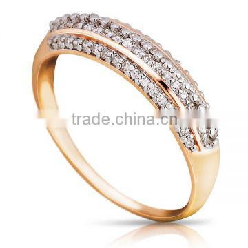 14K Rose gold ring with diamonds