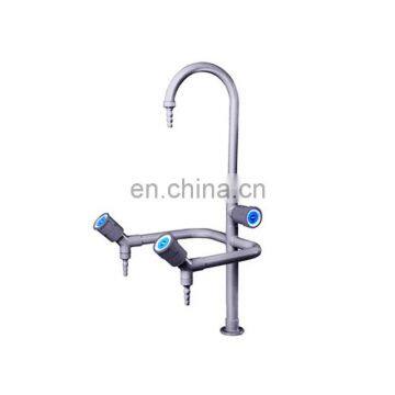 Ceramic headwork brass coated with epoxy resin swan neck 3 way lab tap for chemistry laboratory