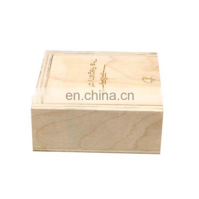 super quality customized natural unfinished square wood packaging box manufacturer
